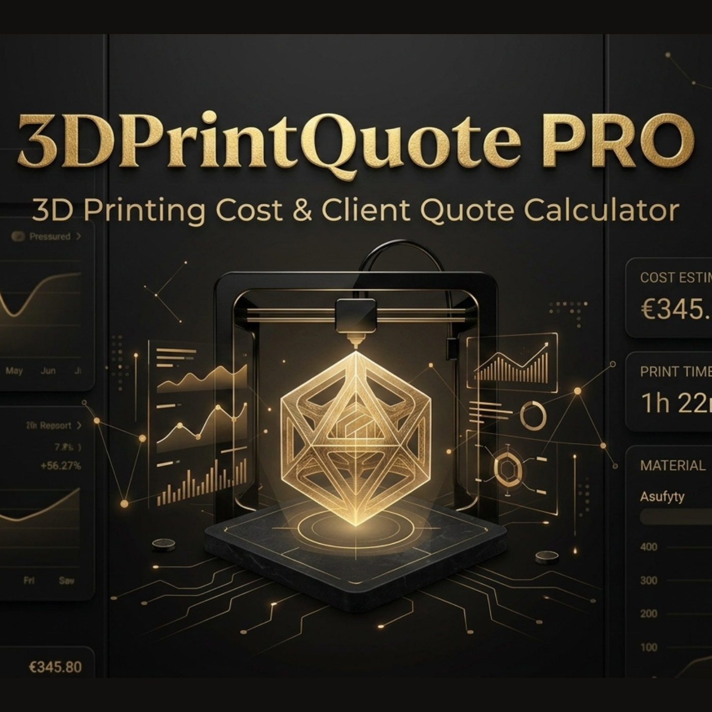 3DPrintQuote Pro — 3D printing cost and client quote calculator