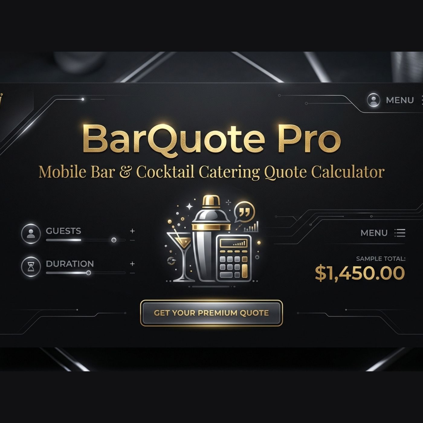 BarQuote Pro — Mobile Bar and Cocktail Catering Quote Calculator