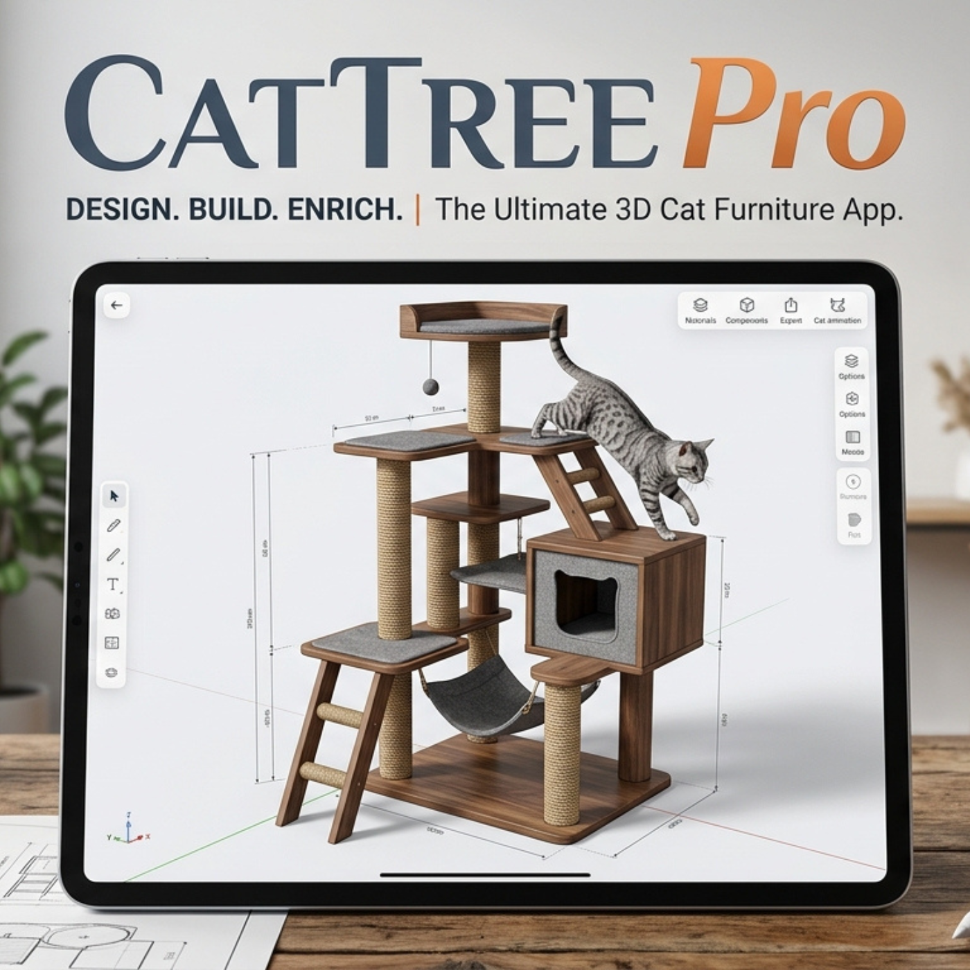 CatTree Pro 3D cat tree designer and planner
