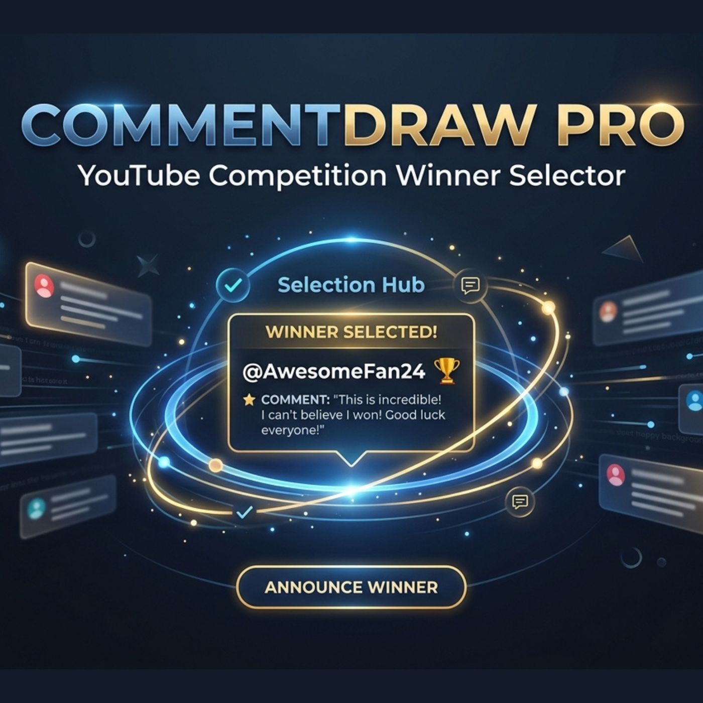 CommentDraw Pro YouTube competition winner selector