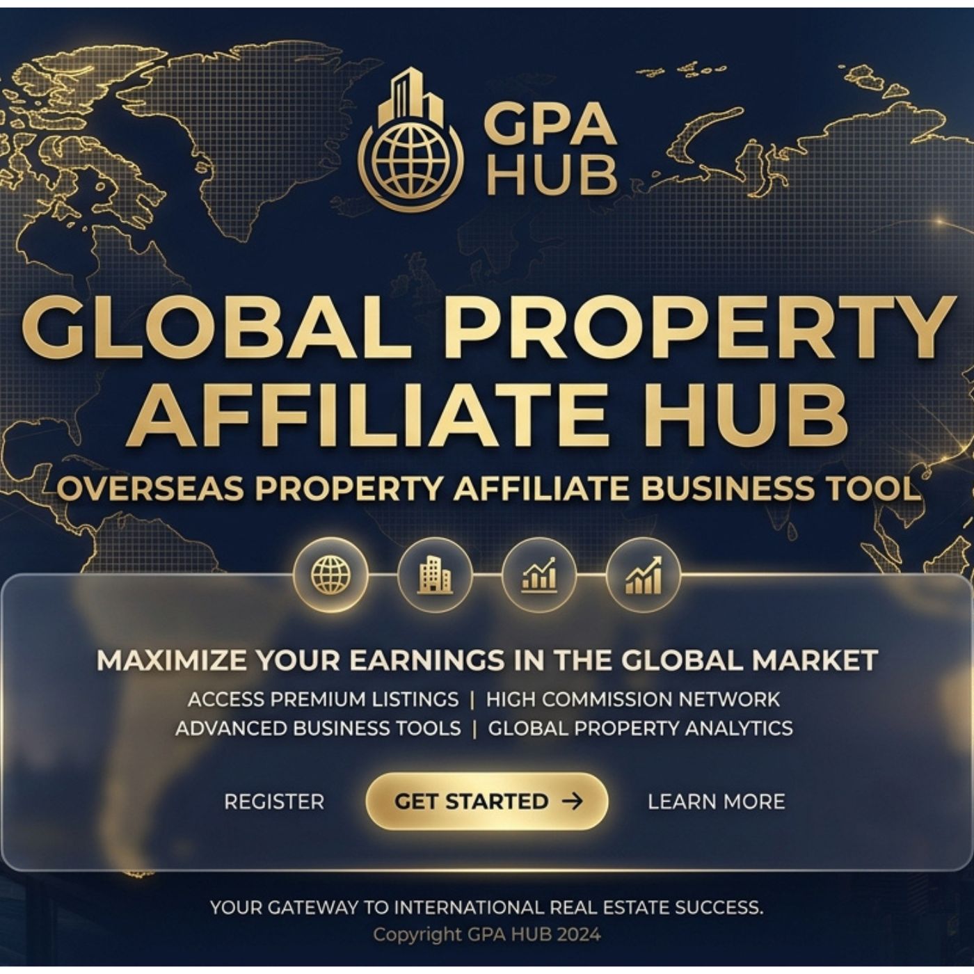 Global Property Affiliate Hub — Overseas Property Affiliate Business Dashboard