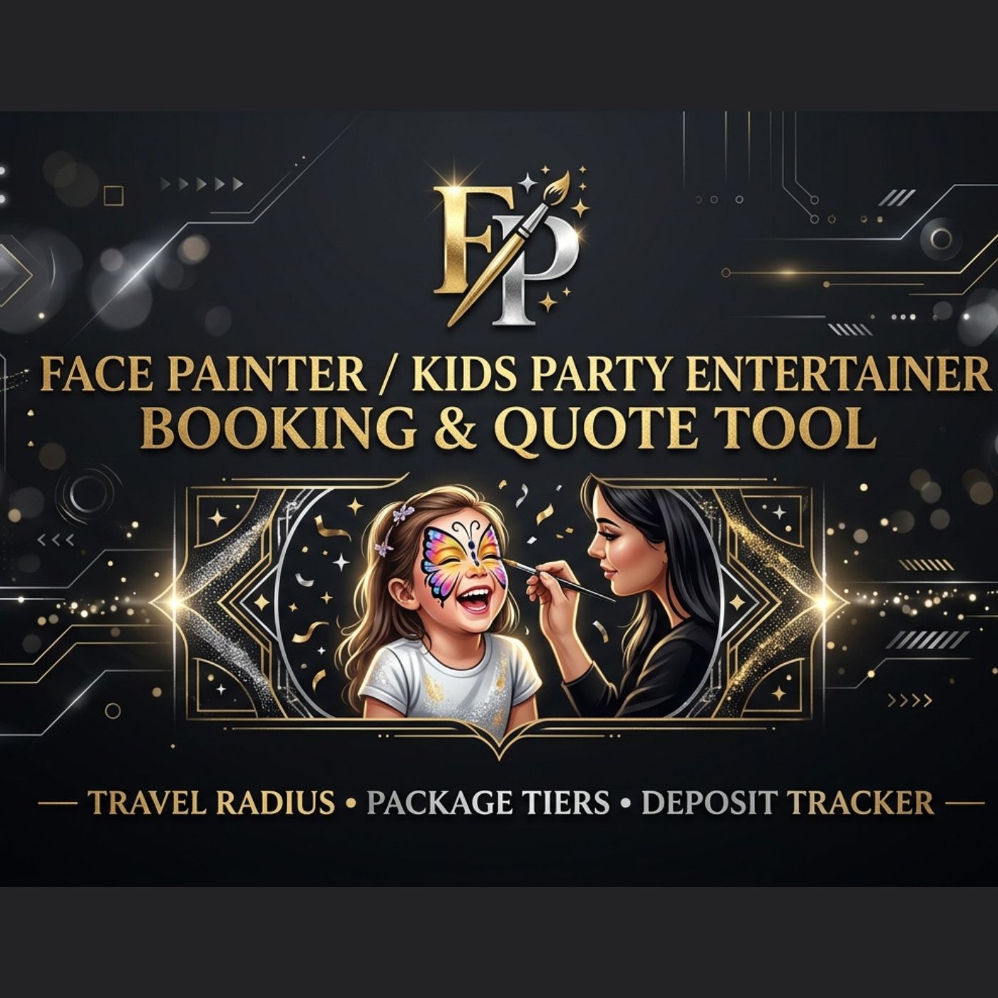 PartyPaint Pro face painter and kids party entertainer booking tool