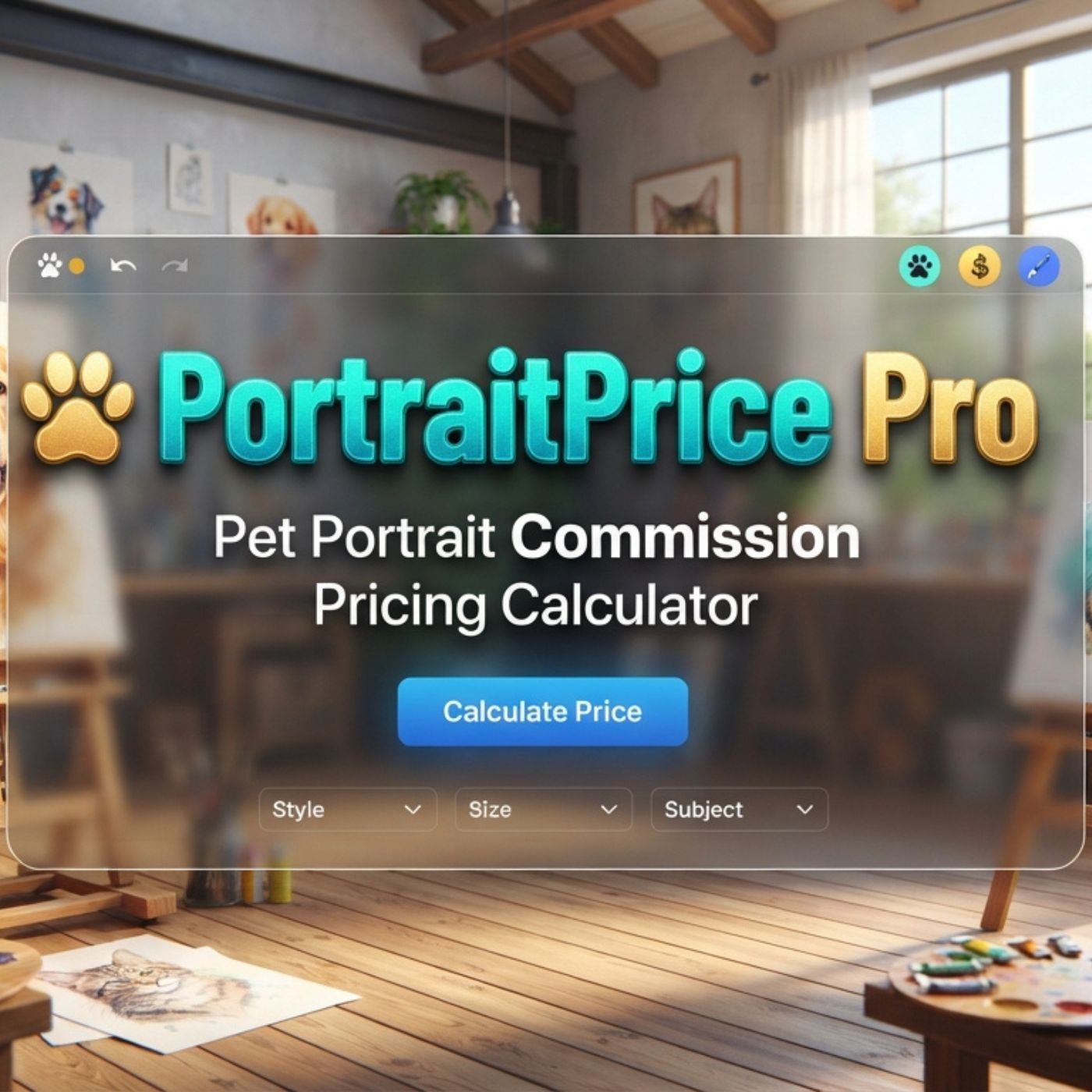 PortraitPrice Pro — Pet Portrait Commission Pricing Calculator