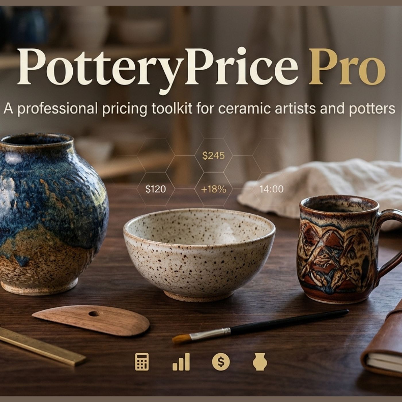 PotteryPrice Pro pottery pricing calculator for ceramic artists