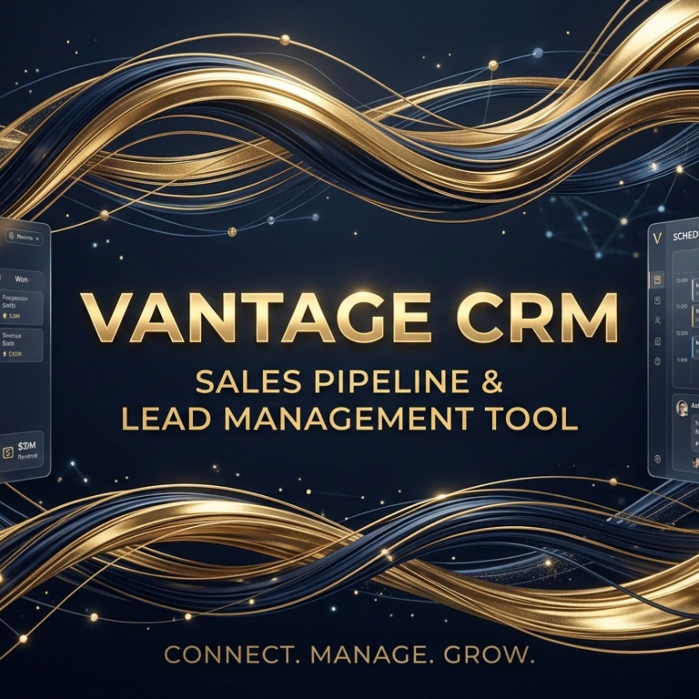 Vantage CRM sales pipeline and lead management dashboard
